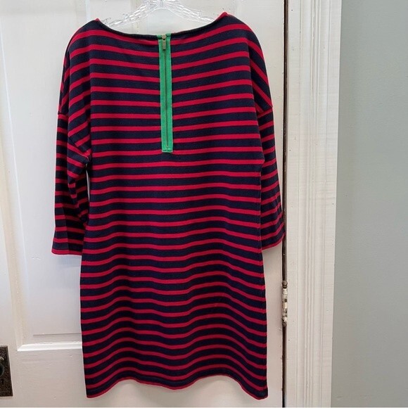Tommy Hilfiger navy red striped classy heavy knit cotton dress women's large - Picture 3 of 5